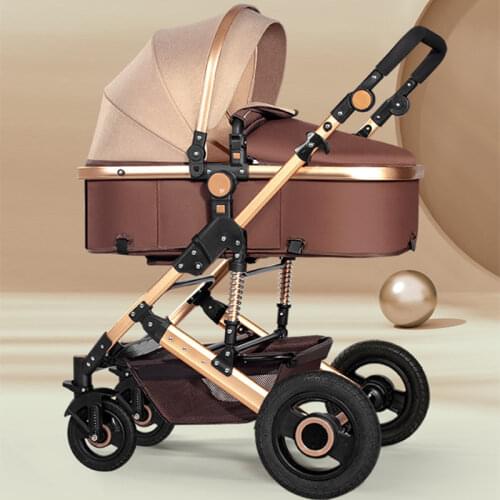 2021 Lightweight Luxury Baby Stroller 3 in 1 Portable High Landscape Reversible Stroller Hot Mom Pink Stroller Travel Pram