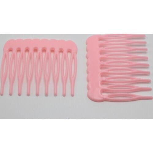50 Pink Plastic Smooth Hair Clips Side Combs Pin Magic Grip Hair Pins 46mm