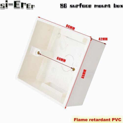 86 type surface mount box size 86*86*42mm