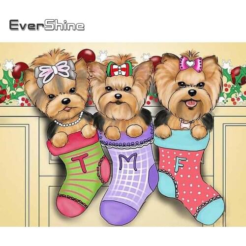 Evershine 5D Diamond Embroidery Animal DIY Full Square Round Diamond Painting Dog Mosaic Art New Arrival Christmas Gifts