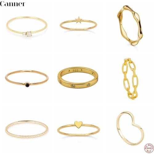 Canner 925 Sterling Silver Finger Rings For Women Korean Cystal Zircon Chain Rings Wedding Engagement Jewelry Bague anillo W5