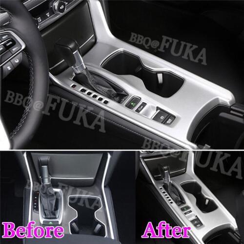 Car Center Console Gear Shift Shifter Cover Trim ABS Chrome Fit for Honda 10th Accord 2018 Car Interior Accessories Styling