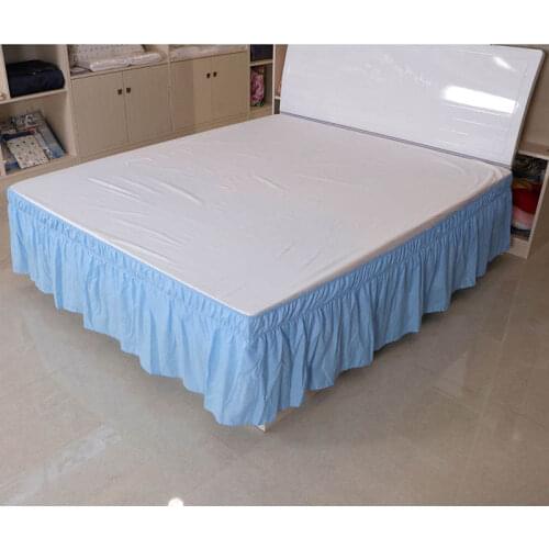 Hotel Queen Size Bed Skirt White Bed Shirt Without Surface Elastic Band Single Queen King Easy On Easy Off Bed skirt Dust Ruffle