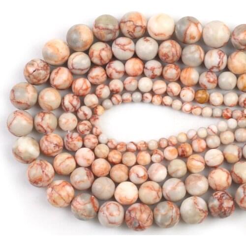 15''4/6/8/10/12mm Natural Stone Red Rhodonite Grid Jaspers Round Loose Stone Beads For Jewelry Making DIY Bracelet Accessories