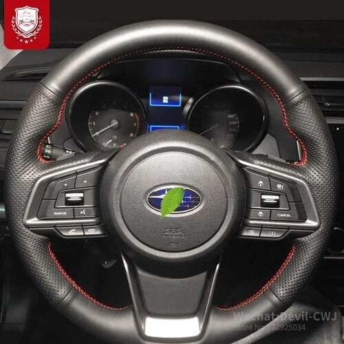 Car steering wheel cover for Subaru BRZ New Forester XV New Outback LEVORG Legacy WRX DIY leather hand-sewn