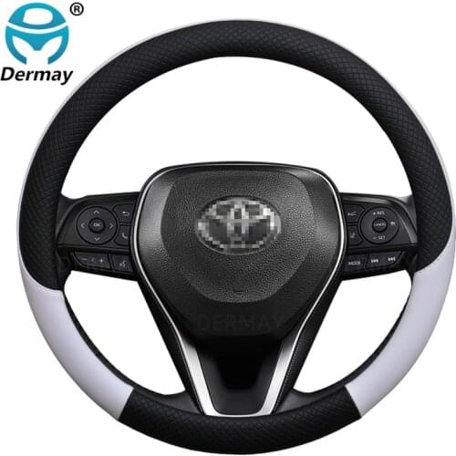 For Toyota Camry Daihatsu Altis Vista Aurion Car Steering Wheel Cover Leather Anti-slip 100% DERMAY Brand Auto Accessories