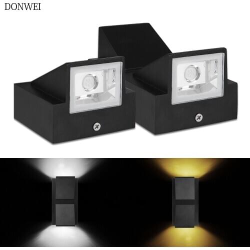 DONWEI 6W LED Wall Light Outdoor Waterproof IP65 Modern Nordic style Indoor Wall Lamps Living Room Porch Garden Lamp AC85-265V