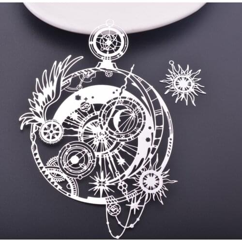 1set 77x108mm Silver Color Filigree Bookmarks Accessories Pendant Jewelry Earring Findings