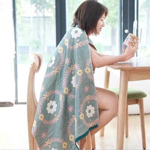 Cotton Gauze Bathroom Shower Bath Towel Four Layers Household Water-Absorbing Adults Beach Wrap Extra-large Face Towels