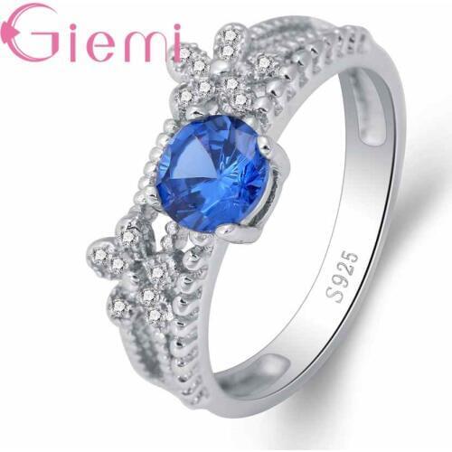 Good Promotion Original 925 Sterling Silver-Silver-Jewelry with Full Dazzling Zircon Stone Beautiful Wedding Rings for Women