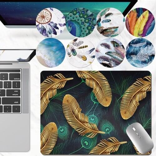Mouse Pad Game Gamer Mouse Pad Laptop Computer Table Mat Home Office Waterproof Feather Series Non-slip Mouse Pad