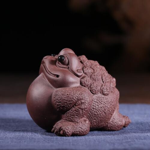 Yixing purple sand pottery and porcelain with deep pockets toad tea tea tray play tea tea tea place adorn article