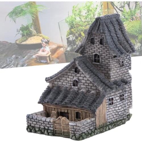 Mini Micro Landscape House Resin Crafts Fairy Garden Decoration Home Miniature Villa Dollhouse Decor Accessories