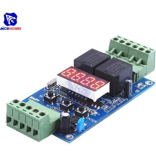 DC 12V Relay Control Module 2 CH Programmable Delay Relay Module Trigger Cycle Timer Turn Off Switch Module LED Digital Display