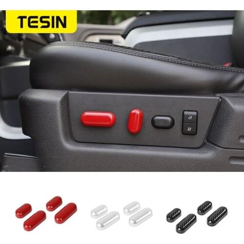 TESIN Interior Mouldings For Ford F150 Raptor Car Seat Adjust Switch Button Trim Cover Stickers For Ford F150 Raptor 2009-2014