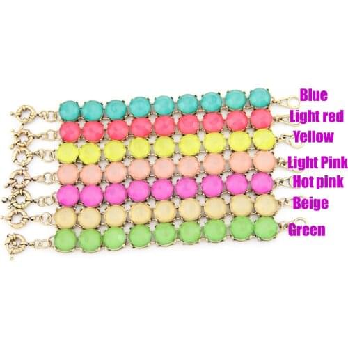 Men Bracelet Fashion Cute Summer 9 Neon Dot Beads Bracelets Bangles Fashion Jewelry For Women