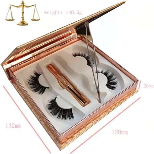 5 magnetic magnetic false eyelashes waterproof and sweat-proof long-lasting magnetic eyeliner and tweezers set two pairs