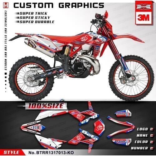 KUNGFU GRAPHICS Custom Sticker Design Vinyl Wrap Kit for Beta 250 300 350 390 430 480 RR 2013 2014 2015 2016 2017 Red
