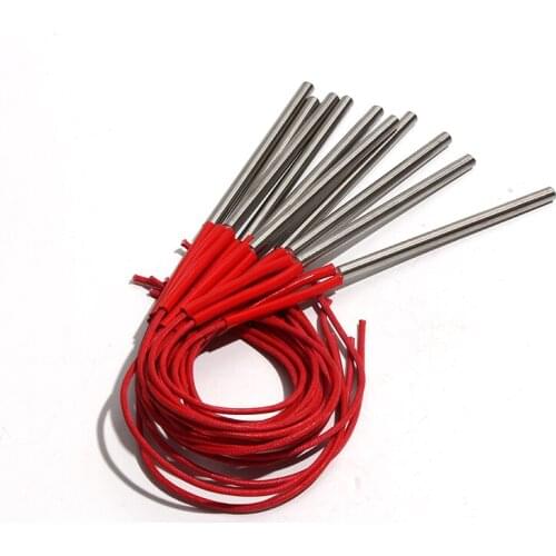 Cartridge Heater Element Single-End Electric Heat Pipe AC110V/220V/380V 150W/160W/180W 6x98/100/105/110/115mm for molding 10pcs