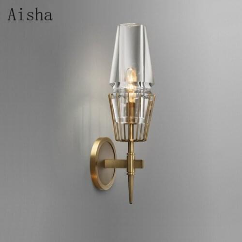 Loft Nordic Wall Lamp American Industrial Retro Art Glass Simple Personality Aisle Bedroom Overhead Wall Lamp Living Room