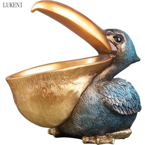 New creative beak storage resin living room decoration table home personality green luxury cartoon