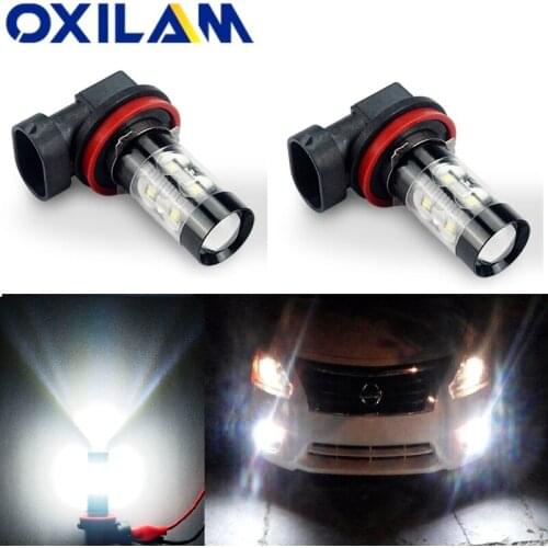 OXILAM 2x H8 H11 LED Bulb 9005/HB3 9006/HB4 Car Fog Lights DRL Lamp for Honda Civic CRV 2008 CR-V City Fit Jazz Accord 2003