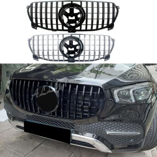 Front Racing Billet Bumper Mesh Grill Bar Vent Upper Cover For Mercedes-Benz W167 GLE-Class 2020 2021 GTR General