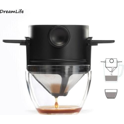 Coffee Filter Portable 304 Stainless Steel Drip Coffee Tea Holder Funnel Baskets Reusable Stand Coffee Filter Kitchen Bar Tools