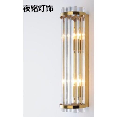 Postmodern crystal wall lamp gold wall sconce lights AC110V 220V fashion luxury lustre living room bedroom light fixtures
