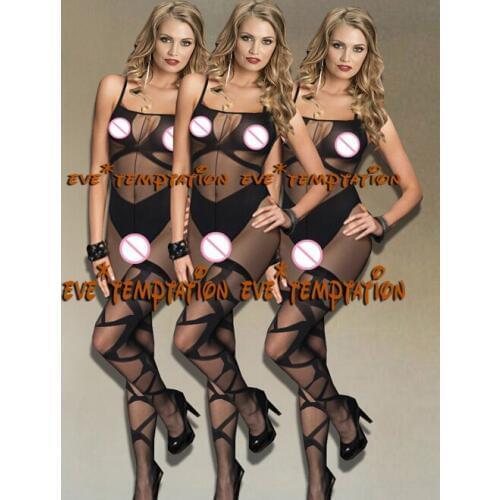 Sexy Erotic silk Lingerie Intimates Teddy Bodystockings Hollow Open Crotch Stockings Erotic Bodysuit Porn underwear CostumesA145