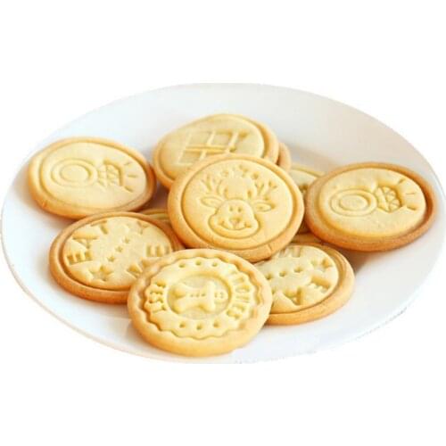 Cookie Stamper Home Made, 5 Styles With Chunky Wooden Handle, Rubber Stamp