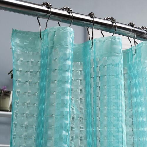 Happytree PEVA 3D Translucence Waterproof Shower Curtain Thicken Plastic Bathroom Curtain Water Cube 3D Bath Curtain