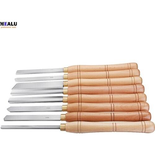 High Speed Steel Lathe Chisel Wood Turning Tools Lathe Cutter Tools With Wood lathe Tool Holder Woodworking Tool