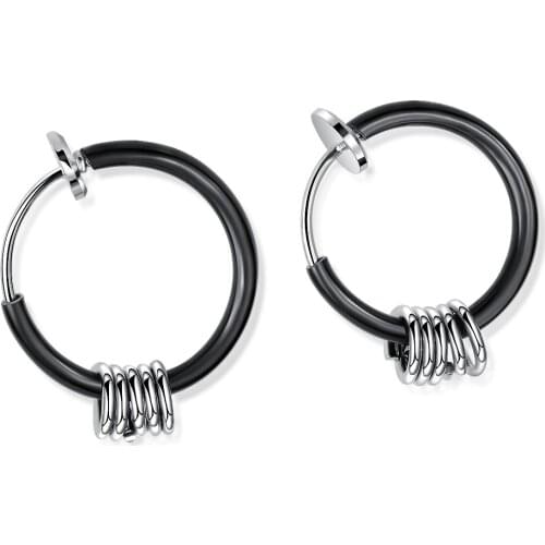 Hip Hop Style Jewelry Mens And Womens Personality Titanium Steel Hoop Earrings Classic Fashion Accessories