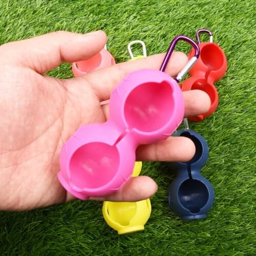Portable Golf Ball Protective Holder Cover Golf Ball Silicone Double Case Cover Golf Training Sports Accessories