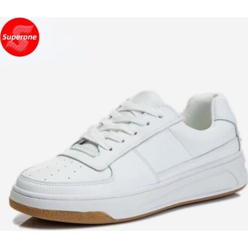 Superone 2021 Ins Women Sneakers Real Leather Fashion Flats Shoes Woman Cross Strap Casual Daily Spring Lady Footwear Size 35-40