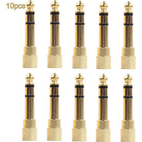 1pcs 2pcs 10pcs Gold Plated Plug Audio Jack TRS 1/4 "(6.3 mm) to 1/8 inch(3.5mm) Male To Female Stereo Adapter