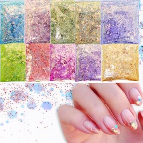 1Bag Nail Mermaid Glitter Flake Sparkly 3D Hexagon Colorful Chameleon Sequins Spangles Gel Polish Manicure Nails Art Decorations