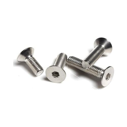 10pcs M5 Allen countersunk screws hex socket flat head screw mechanical bolts stainless steel bolt DIN7991 5mm-100mm length
