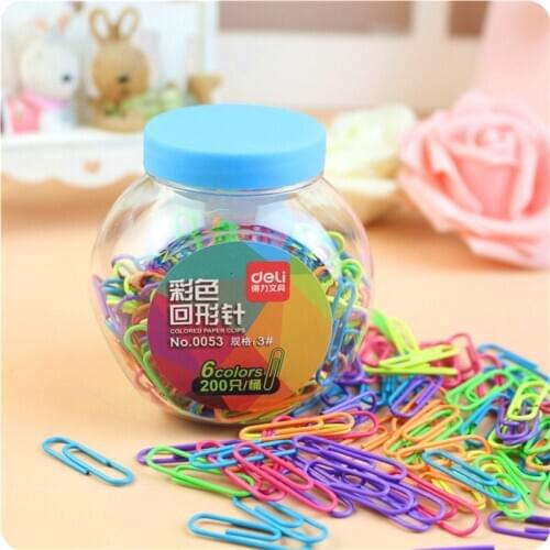 200pcs Colorful Paper Clip Metal for File Memo Book Marker Classic Stationery Clips Office Accessories School Supplies H6113