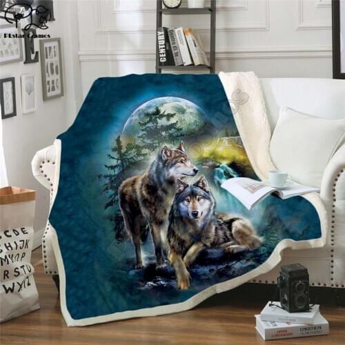 2021 Wolf Fleece Blanket 3D full printed Wearable Blanket Adults/kids Fleece Blanket HOME ACCESSORIES drop shippng style-2