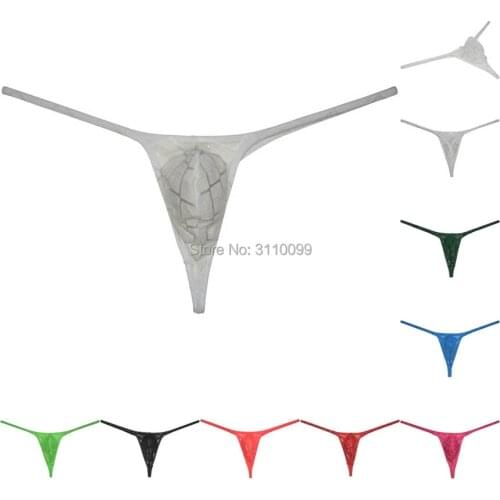 6-PCS Mens See-through Tempting Tangas Micro String Thong Minimal Coverage Underwear