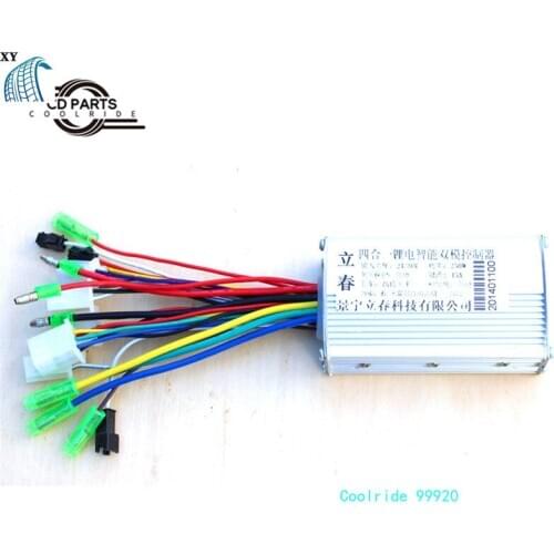 Electric Bicycle Controller 24V / 36V / 48V 250W 6-Tube Brushless Intelligent Dual-mode Motor Controller for Lithium Battery