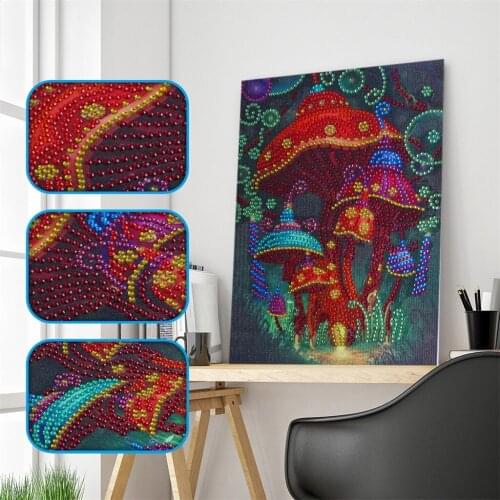 5d DIY Special Shaped Diamond Painting Plant Rhinestones Diamond Embroidery Red Mushroom Crafts Cross Stitch Home Decor Gift
