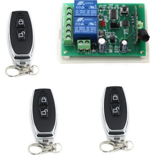 DC 24V Wireless Remote Control Switch System 2CH Remote Controller on-off Relay Receiver & 3 Transmitter 315Mhz/433Mhz