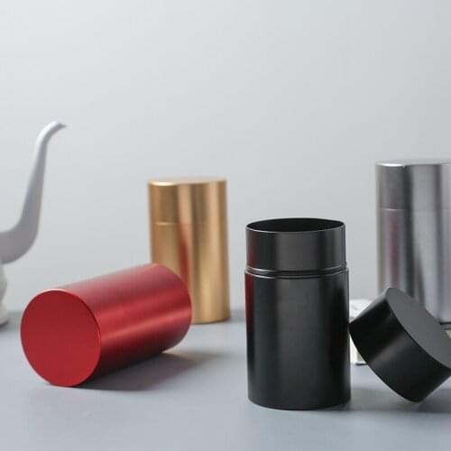 Large 430ml Stainless Steel Metal Tea Caddy Aluminum Alloy Sealed Tank Tea Box External Teeth Tin Can Tea Canister