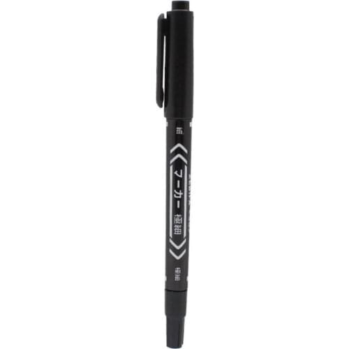Black Ultra-fine Double-end Marker Pen Small-end Pen Water-based For Hook Line Pen Practical Stationery