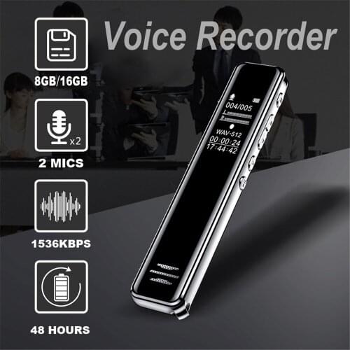 MINI Smart WAV Digital Voice Recorder Noise Reduction 16G USB Audio Fidelity Sound Dictaphone OTG Portable MP3 Player Dictaphone
