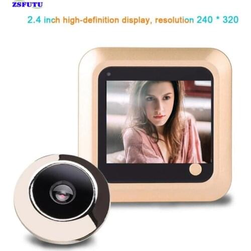 ZSFUTU 2.4" LCD Color Screen Digital Video Door Bell 145 Degree Peephole Viewer Eye Doorbell Outdoor Anti Theft Home Security