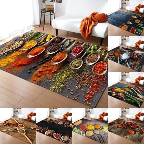 Spices Pattern Area Rugs Non-Slip Floor Mat Doormats Home Runner Rug Carpet for Bedroom Indoor Outdoor Kids Play Mat